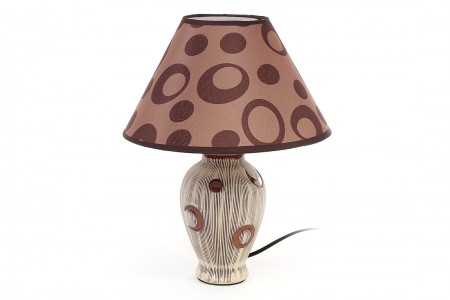  Лампа настільна 38см з керамічним підставою і тканинним абажуром